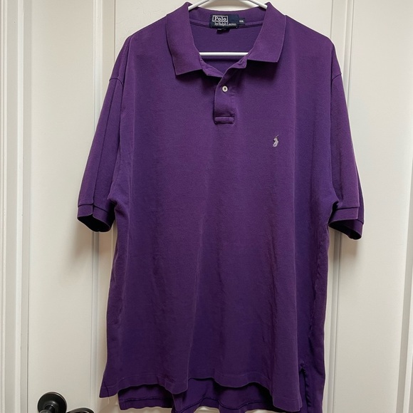 Ralph Lauren Polo Mens Sz XXL Shirt Purple Classic Solid Preppy Golf Y2K - Picture 2 of 7